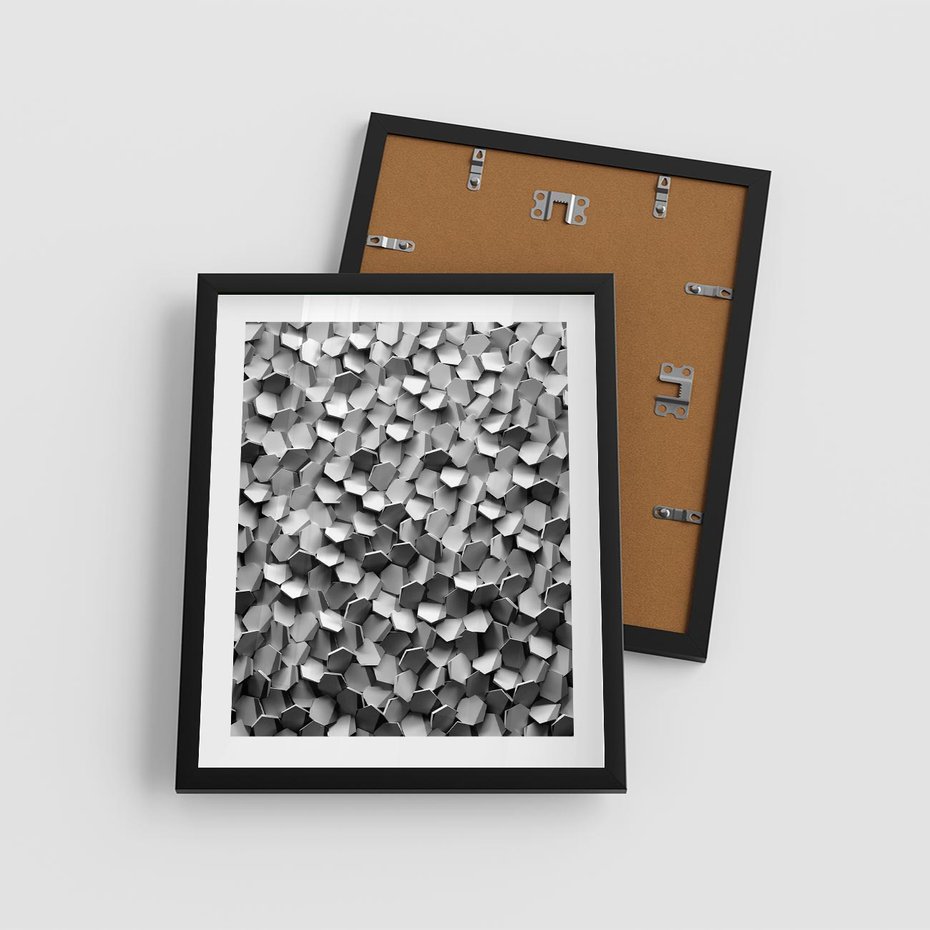 Plakat w ramie 40x50 - Odkryj głębię sztuki - graficzne, 3D - rama czarna