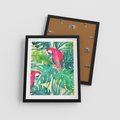 Plakat w ramie 40x50 - Egzotyczna Przygoda - tropikalne, liście - rama czarna