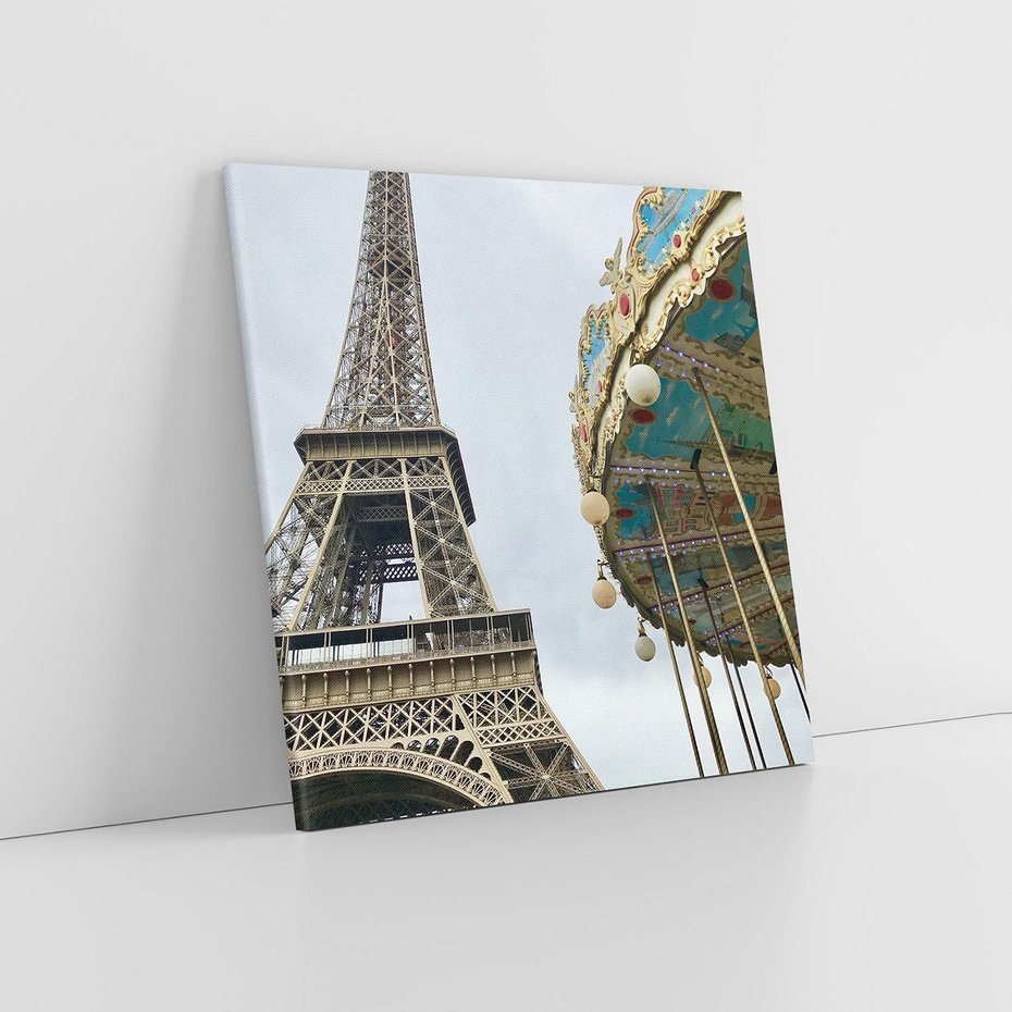 Obraz na płótnie 70x70 - Delikatność kolorów - wieża, Eiffla