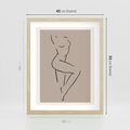 Plakat w ramie 40x50 - Zanikająca Wyobraźnia - mnimalistyczny akt, beżowa tonacja - rama drewno