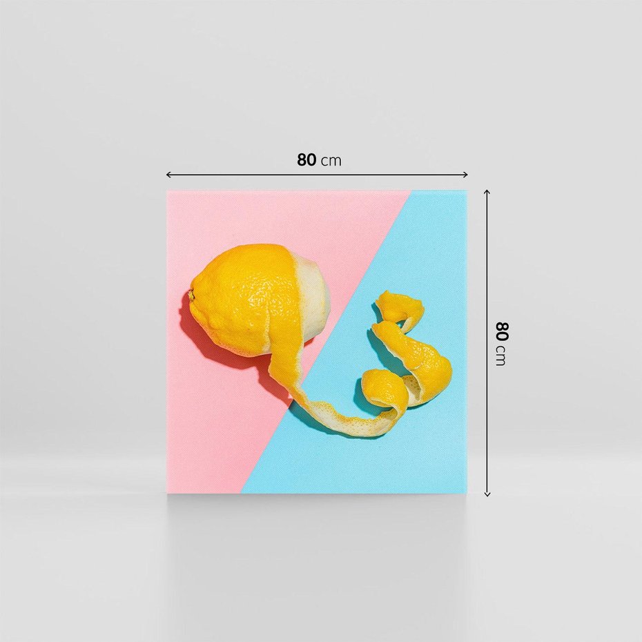 Obraz na płótnie 80x80 - Cytryna Pastel Abstrakcja - cytryna, pastel