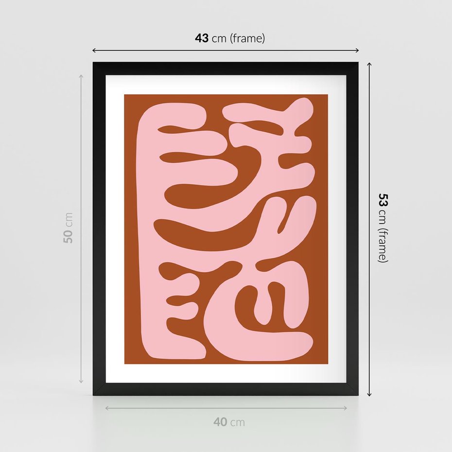 Plakat w ramie 40x50 - Migotliwe Boho Marzenia - abstrakcyjny obraz, plakat - rama czarna