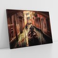 Obraz na płótnie 120x80 - Spokojna Wenecja - gondolier w gondoli, kanały Wenecji