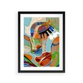 Plakat w ramie 30x40 - Wibracje Kształtów - abstrakcyjny portret kobiety, twarz - rama czarna