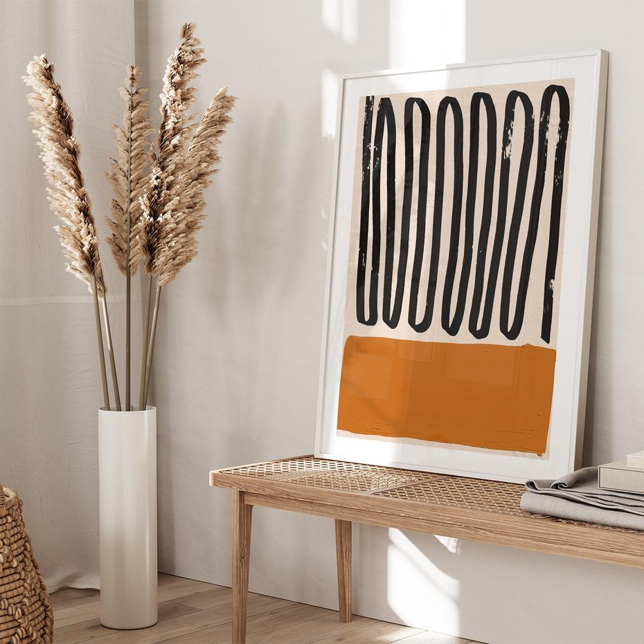 Plakat bez ramy 21x30 - Boho Impulsy Kreatywności - abstrakcyjny plakat, brąz