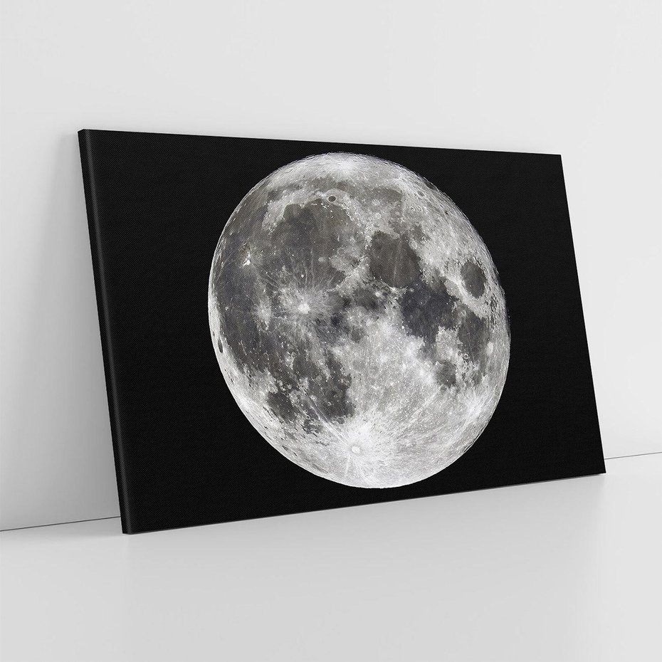 Obraz na płótnie 100x70 - Księżycowa Aura - zdjęcie, ogromny księżyc na czarnym tle