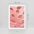 Plakat w ramie 50x70 - Różowy Liść Monstery - różowy liść monstery, nowoczesna fotografia - rama biała