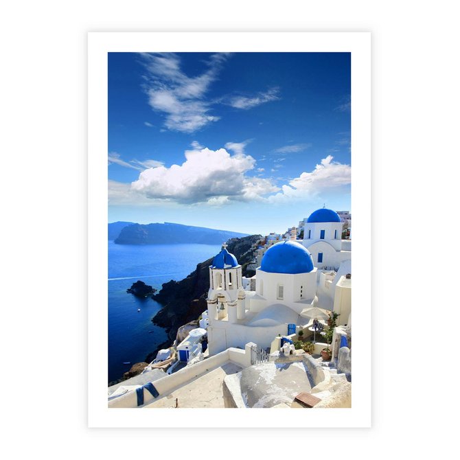 Plakat bez ramy 21x30 - Magiczne Widoki - Santorini, perspektywa