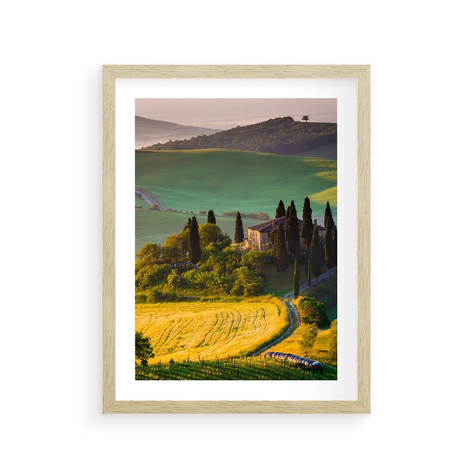 Plakat w ramie 30x40 - Pejzaż w perspektywie - pejzaż, perspektywa - rama drewno