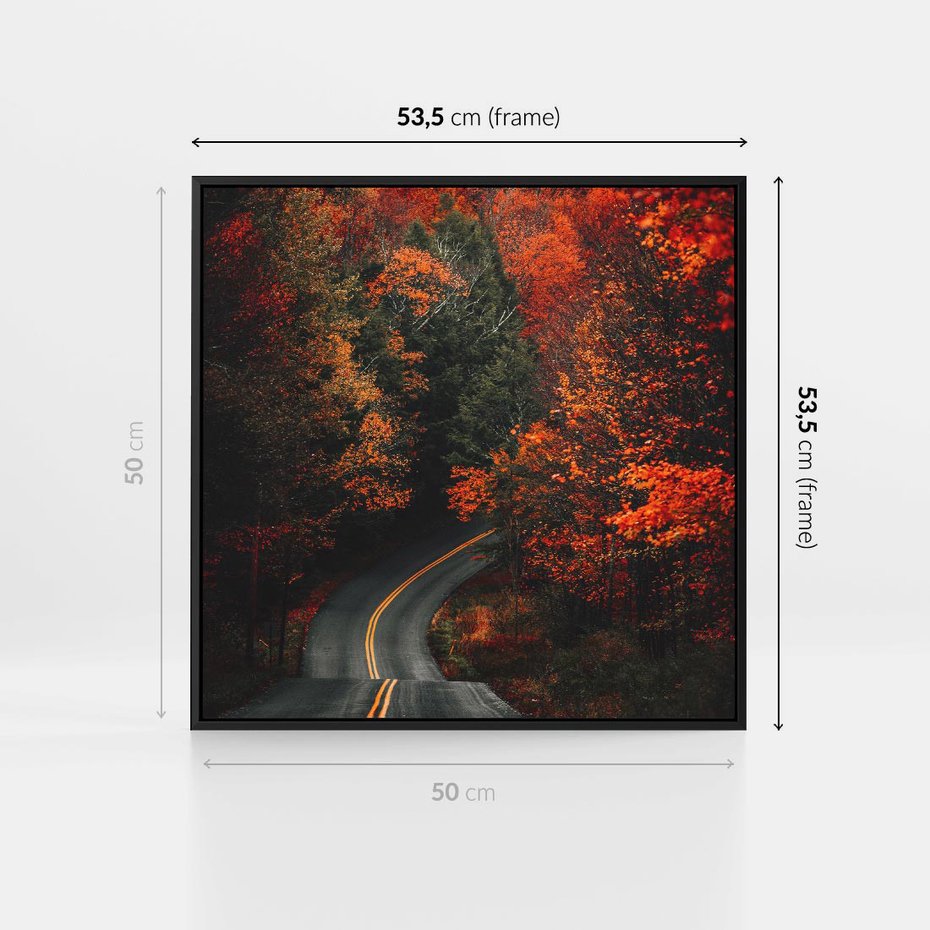 Obraz w ramie 50x50 - Jesienne Podróżowanie - fotografia, jesień - rama czarna