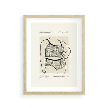 Plakat w ramie 40x50 - Spojrzenia Wewnętrznych Widoków - nowoczesna sztuka kobieca, plakat - rama drewno