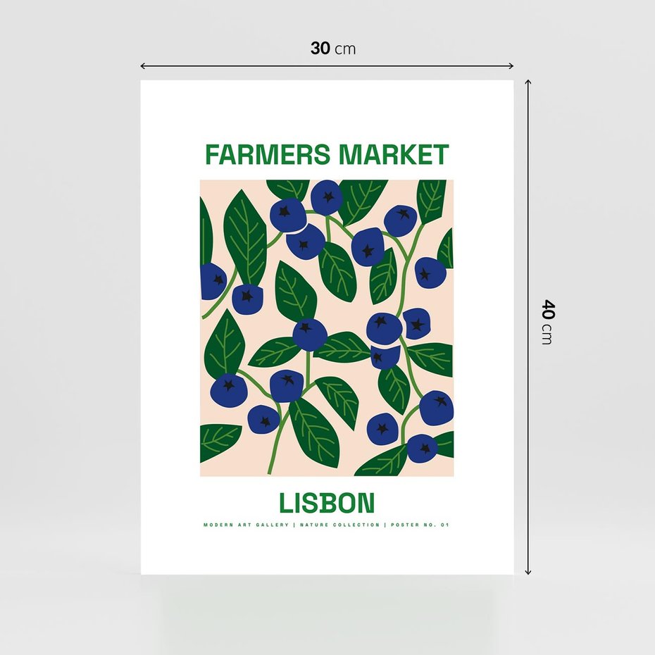 Plakat bez ramy 30x40 - Migotliwe Przestrzenie - borówki, jagody