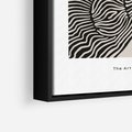 Obraz w ramie 70x100 - Wewnętrzne Zagadki Kształtów - sztuka minimalizmu, biało czarna rycina - rama czarna