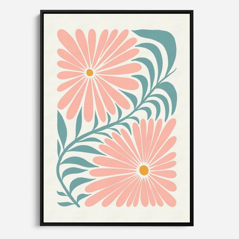 Obraz w ramie 70x100 - Kształtując Marzenia - kwiaty, sztuka nowoczesna - rama czarna