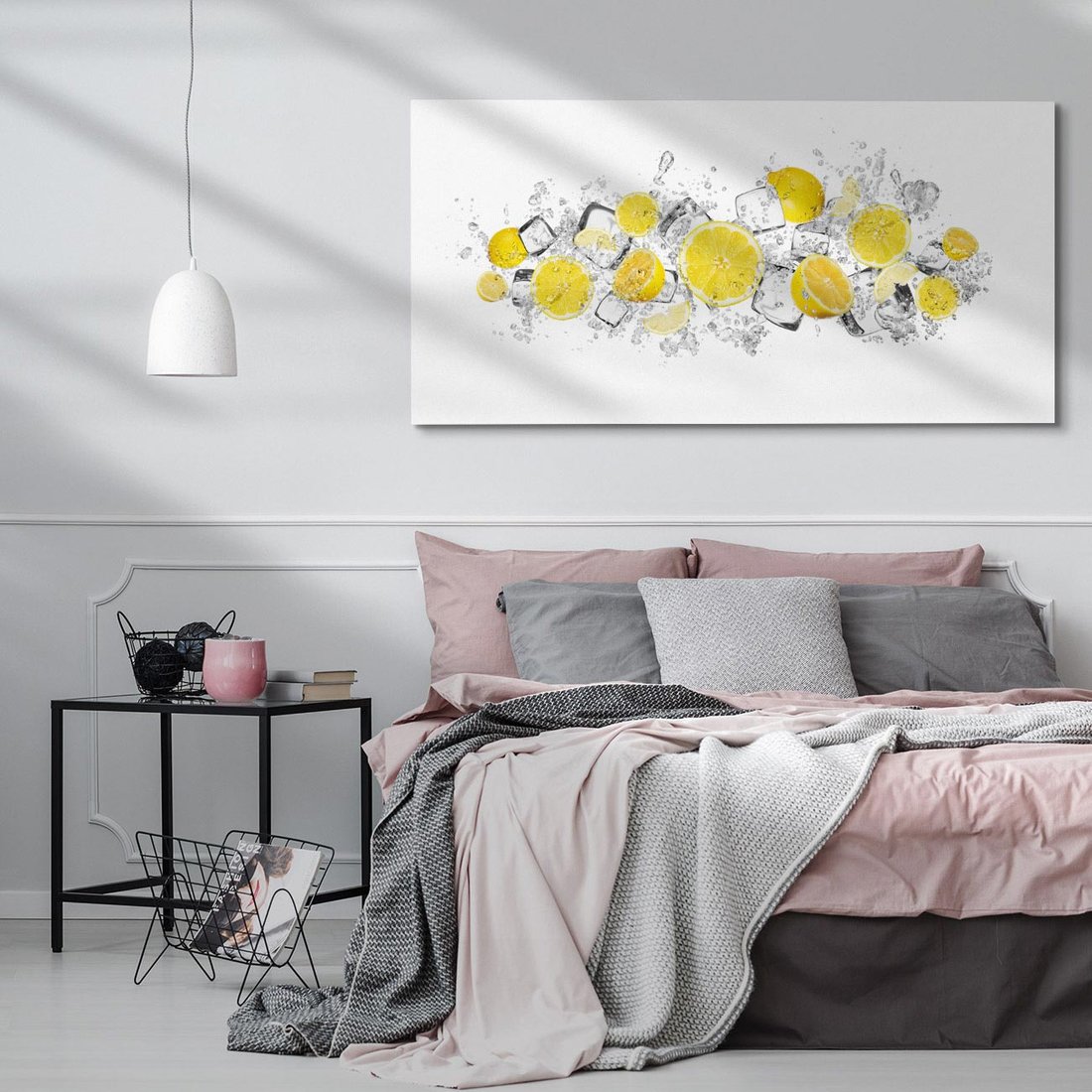 Obraz na płótnie 140x70 - Odkryj świeżość - lód, cytryny