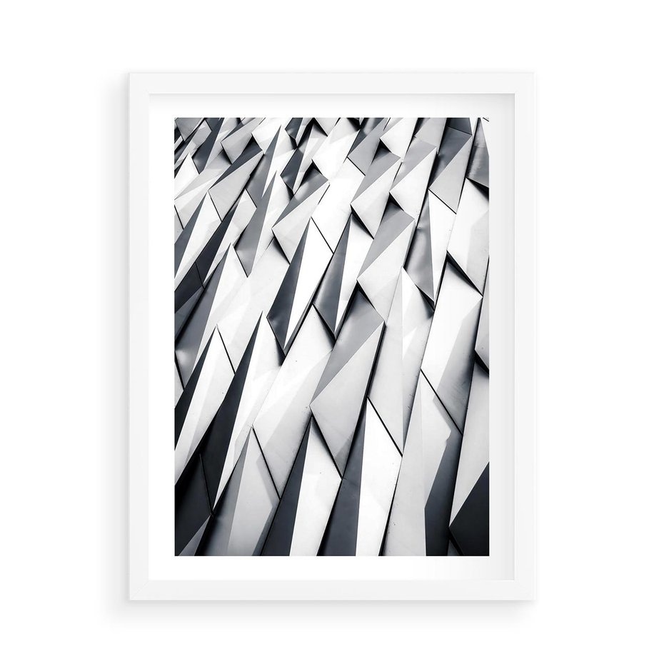 Plakat w ramie 50x70 - Geometryczna Nowoczesność - nowoczesna architektura, gemetryszne formy - rama biała