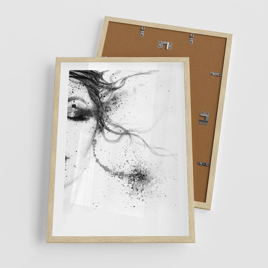 Plakat w ramie 50x70 - Eksplozja Kolorów - akwarela, abstrakcja - rama drewno