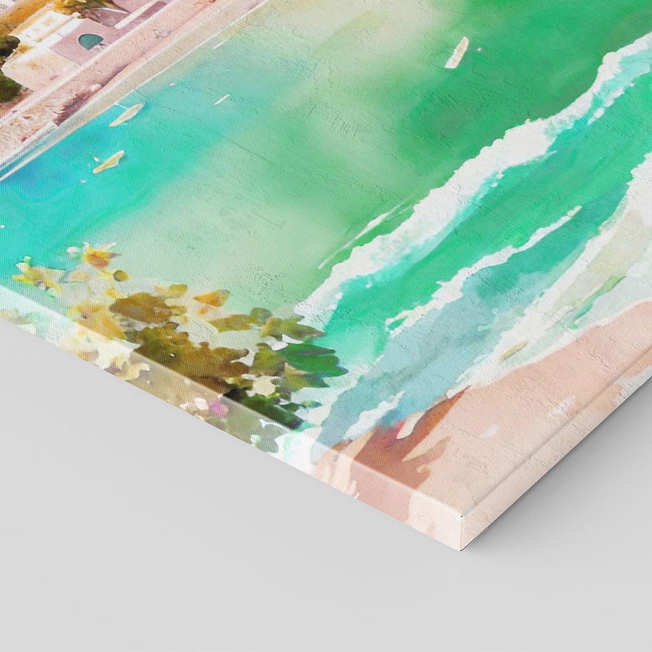 Obraz na płótnie 80x120 - Na Zboczu - akwarela, nadmorski pejzaż