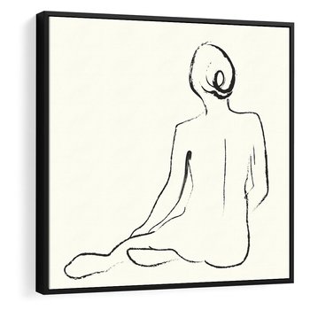 Obraz w ramie 50x50 - Akt w Minimalizmie - kobieta akt, minimalizm - rama czarna