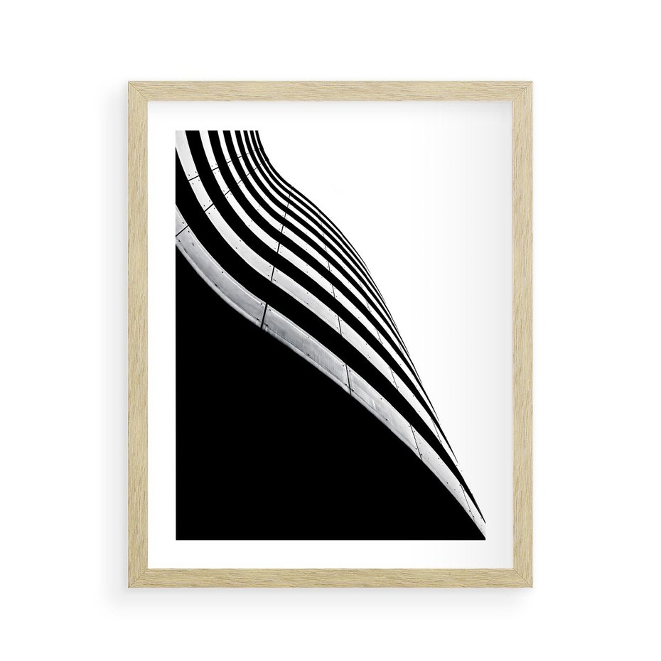 Plakat w ramie 40x50 - Architektoniczna Fala - architektura, falowany budynek - rama drewno