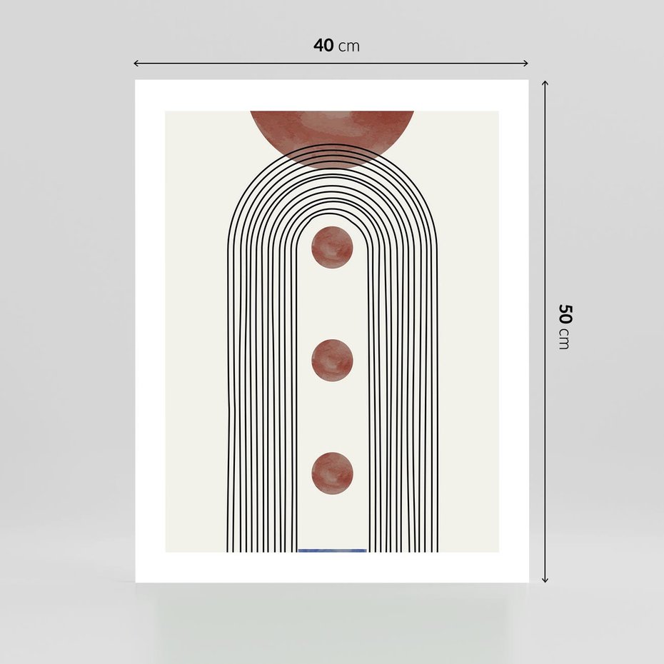 Plakat bez ramy 40x50 - Symfonia Kształtów - nowoczesny plakat, styl midcentury