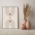 Obraz w ramie 50x70 - Zgeometryzowane Wizje - boho plakat, minimalizm - rama czarna