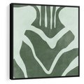 Obraz w ramie 50x50 - Zieleń Odpoczynku - zielony plakat, nieregularne splątane linie - rama czarna