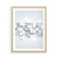 Plakat w ramie 50x70 - Trójwymiarowe formy geometryczne - geometria, 3D - rama drewno