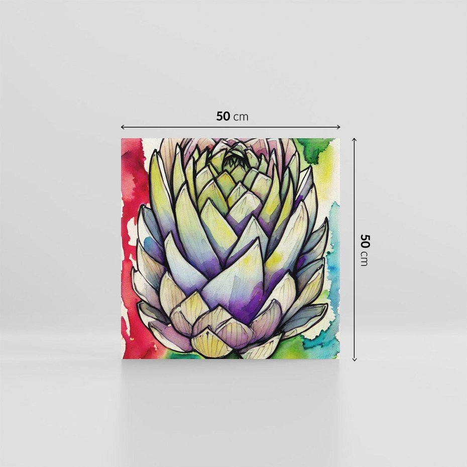 Obraz na płótnie 50x50 - Zamknięte w Roślinie - abstrakcja, akwarela