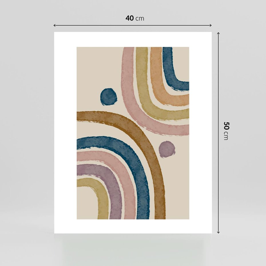 Plakat bez ramy 40x50 - Kształtujące Inspiracje - abstrakcyjne tęcze, kompozycja