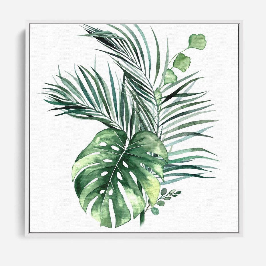 Obraz w ramie 50x50 - Przyjemność Złotej Natury - złote, liście - rama biała