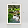 Plakat w ramie 50x70 - Ogródowy Strumyk - strumyk, ogród - rama drewno