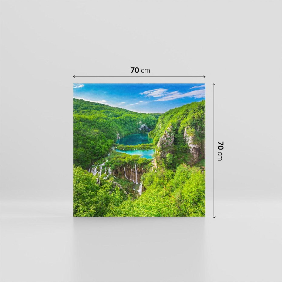 Obraz na płótnie 70x70 - Jeziora Pitwickie: urok Chorwacji - Jeziora, Pitwickie