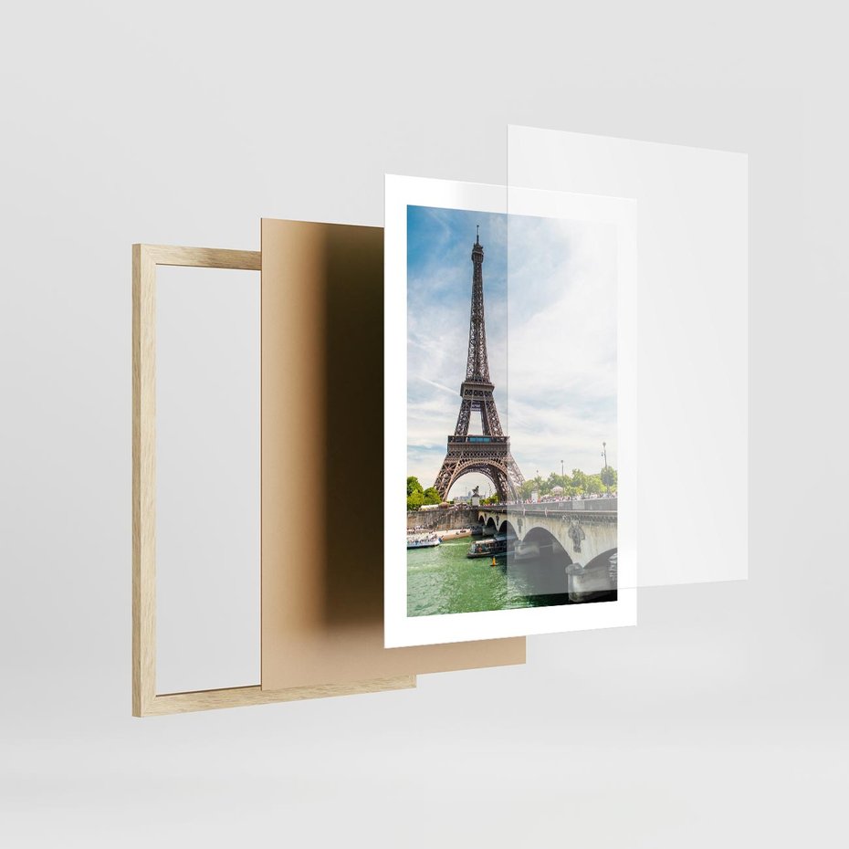 Plakat w ramie 30x40 - Ikona Romantyzmu - Eiffla, Francja - rama drewno