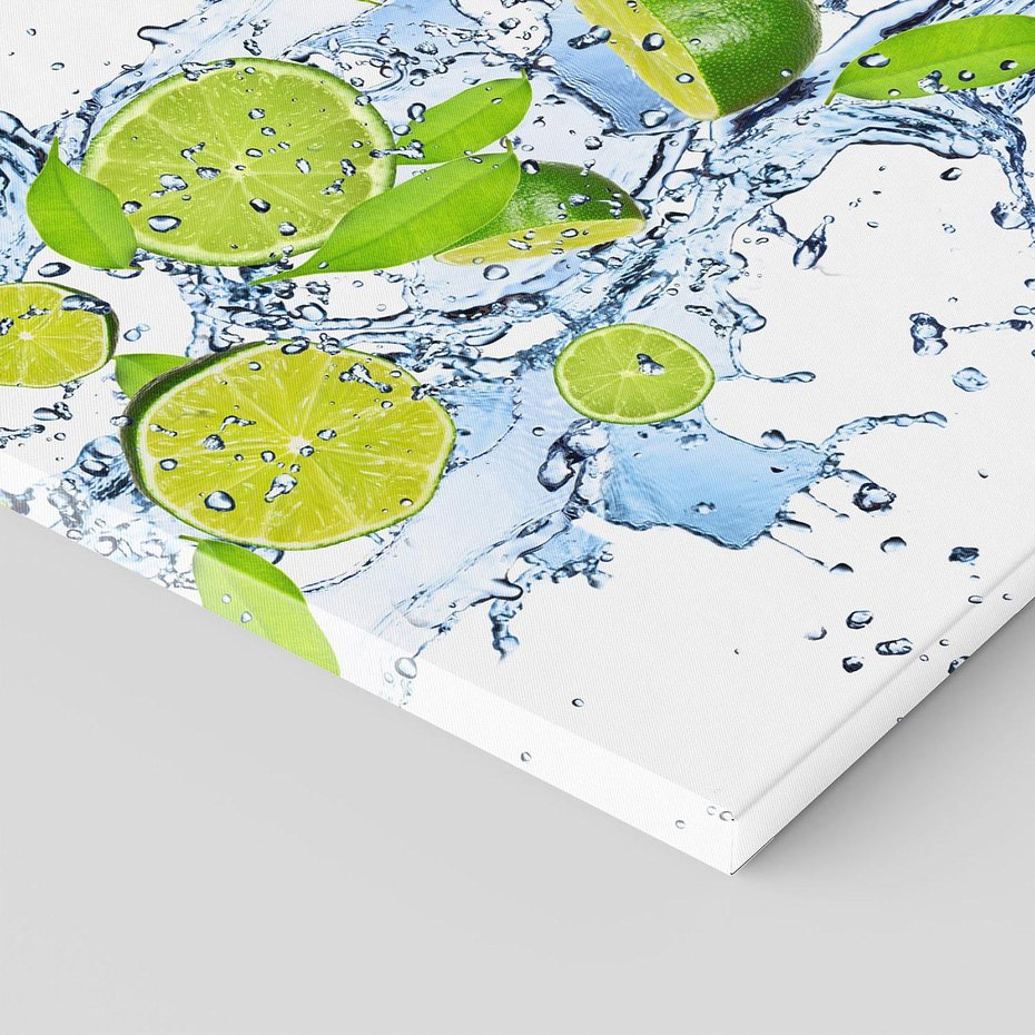 Obraz na płótnie 40x40 - Świeżość limonki i błękity wody - limonka, woda