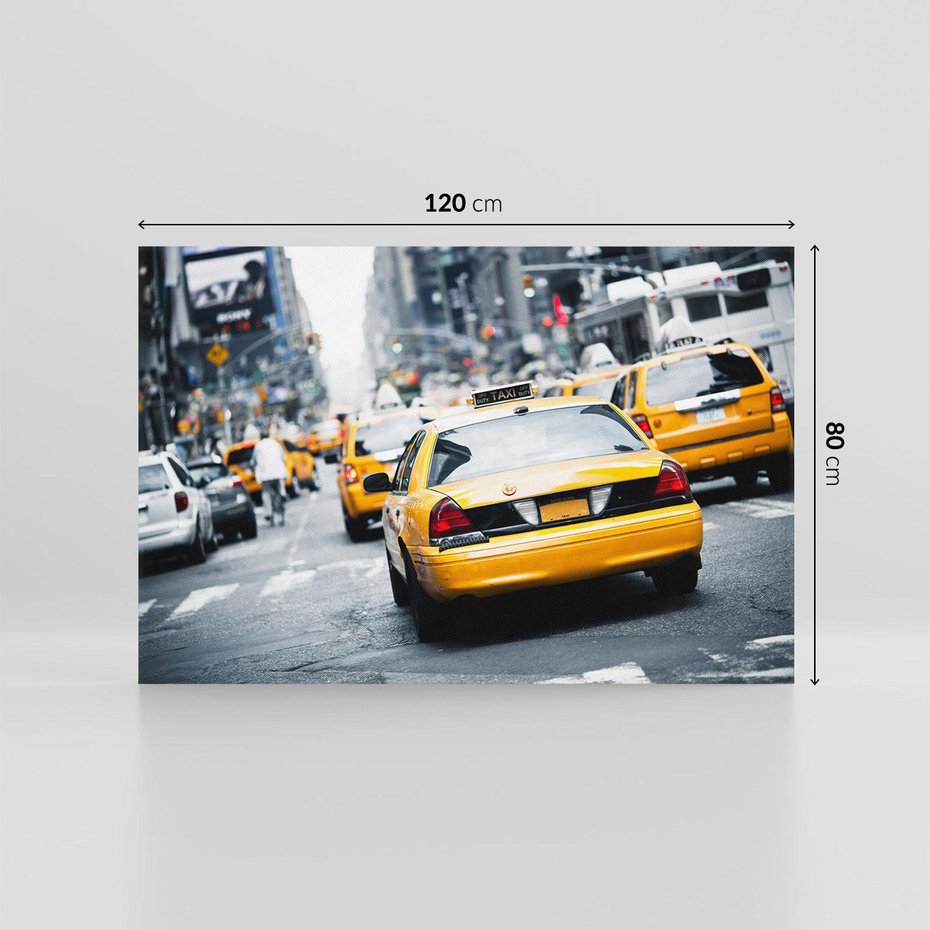 Obraz na płótnie 120x80 - Wszystkie światła prowadzą do Nowego Jorku - TAXI, NY