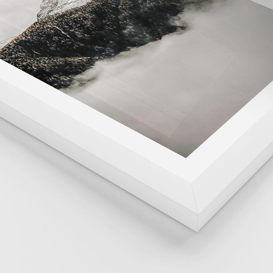 Plakat w ramie 40x50 - Zimowa Wielkość - górski krajobraz, zima w górach - rama biała