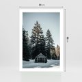 Plakat bez ramy 21x30 - Chatka w Górach w Czasie Zimy - chatka w górach, zima
