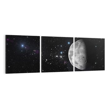 Obraz na płótnie 120x40 - spotkanie z gwiazdami - księżyc, gwiazdy