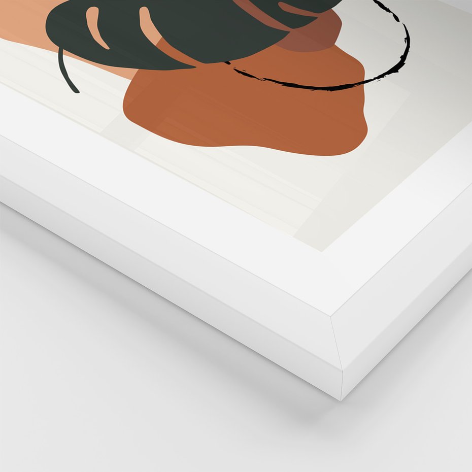 Zestaw obrazy w ramie 30x40 galeria - Monstera, boho, akwarela - rama biała