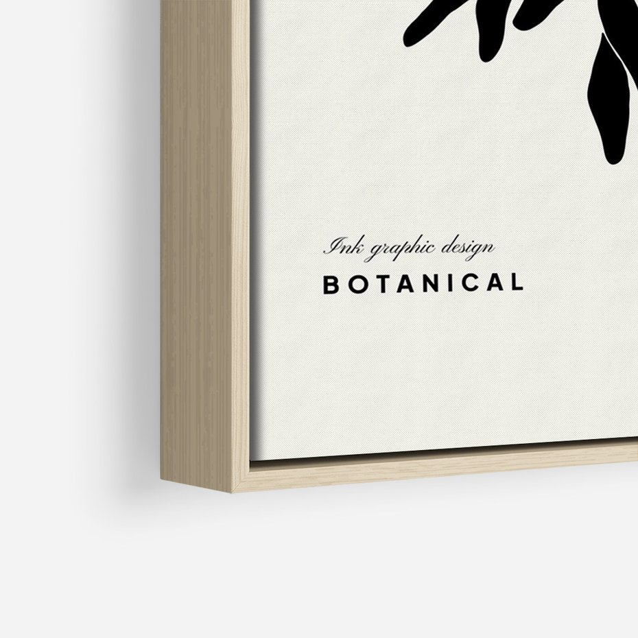 Obraz w ramie 70x100 - Szept kwiatowej wyobraźni - czarno biała grafika, roślinność - rama drewno