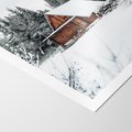Plakat bez ramy 21x30 - Ujęcie zimy w Górach - domek w górach w zimie, śnieg