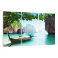 Obraz na płótnie 120x80 - Tajlandia - sielanka łodzi nad morzem - Tajlandia, łódź