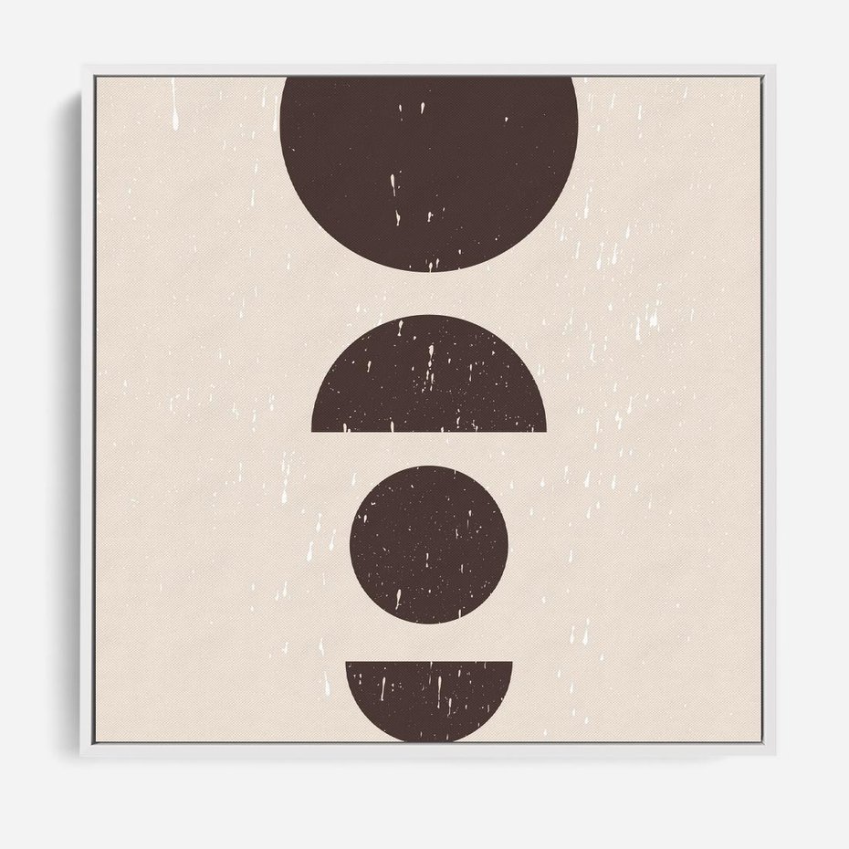 Obraz w ramie 50x50 - Migocące Granice - mid century styl, nowoczesna grafika - rama biała