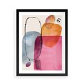 Plakat w ramie 50x70 - Kolorowe Pastelowe Spektrum - kolorowe pastelowe plamy, rozmyte żywe kolory - rama czarna