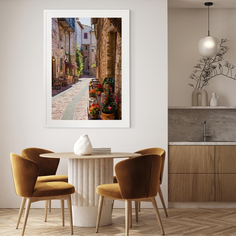 Plakat bez ramy 40x50 - Malownicze Zakątki Miasta - uliczka, perspektywa