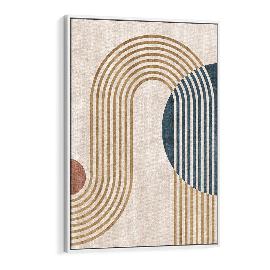 Obraz w ramie 50x70 - Melodia ukrytych snów - retro grafika, styl mid-century - rama biała