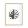Plakat w ramie 50x70 - Cytrynowe Echo - minimalistyczny plakat, cytryna - rama drewno