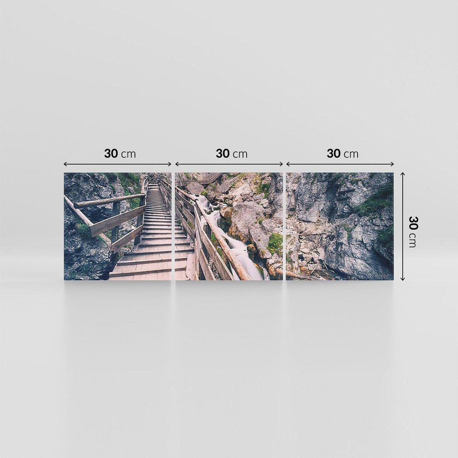 Obraz na płótnie 90x30 - Schody w skałach - Góry - schody, skały