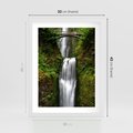Plakat w ramie 30x40 - Siła i Urok Natury - wodospad, las - rama biała